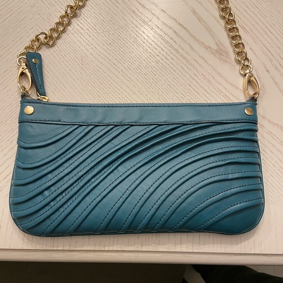 Nine West Blue leather shoulder or crossbody purse - Picture 3 of 7